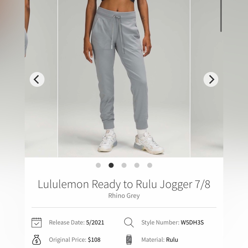 Lululemon Ready to Rulu Rhino Gray Jogger Pants Size